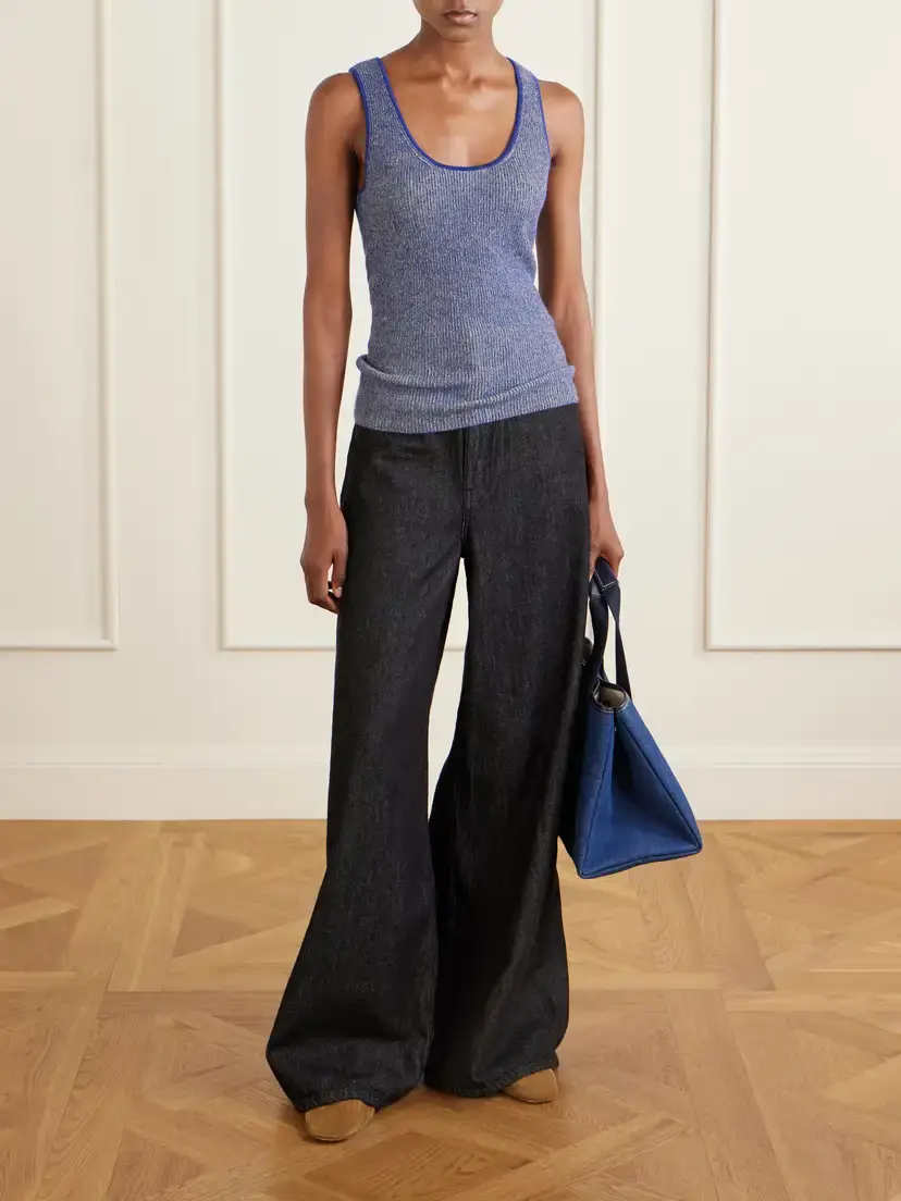 The Elder Statesman Marl Knitted Cashmere Tank | Thumbnail 2