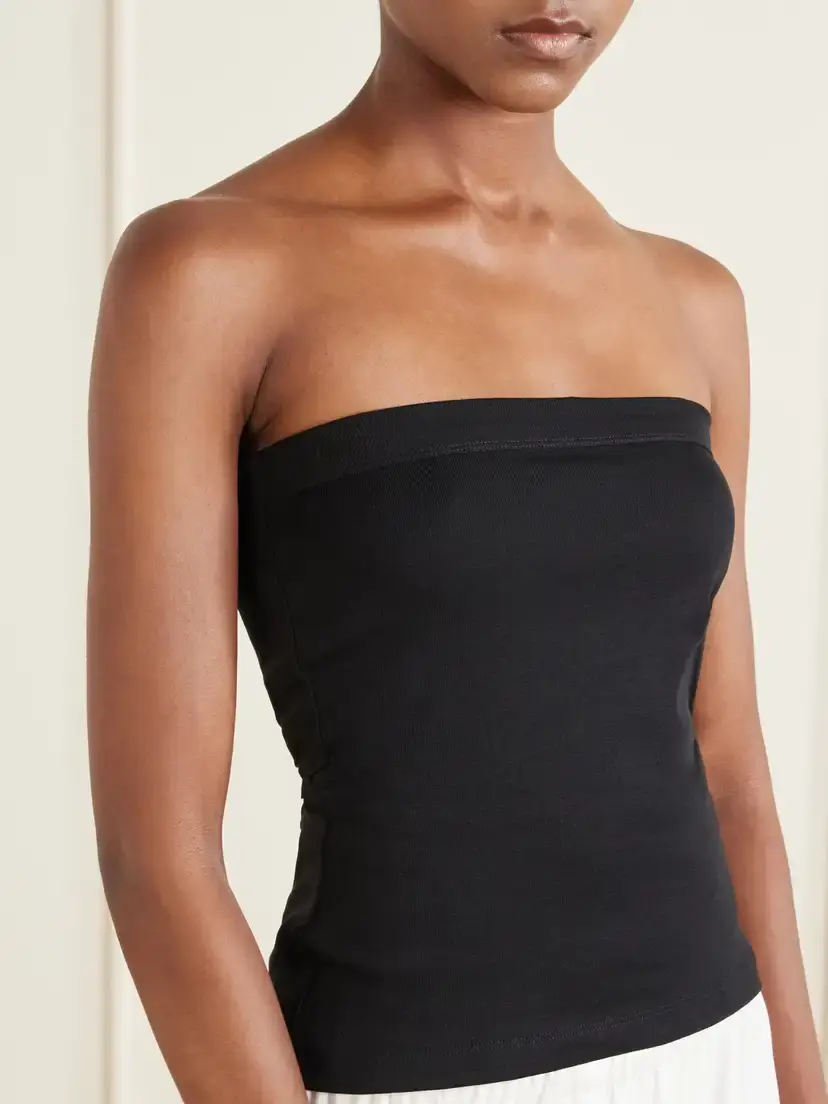 FLORE FLORE Bes Strapless Organic Cotton-jersey Top | Thumbnail 3 FLORE FLORE Bes Strapless Organic Cotton-jersey Top | Thumbnail 3