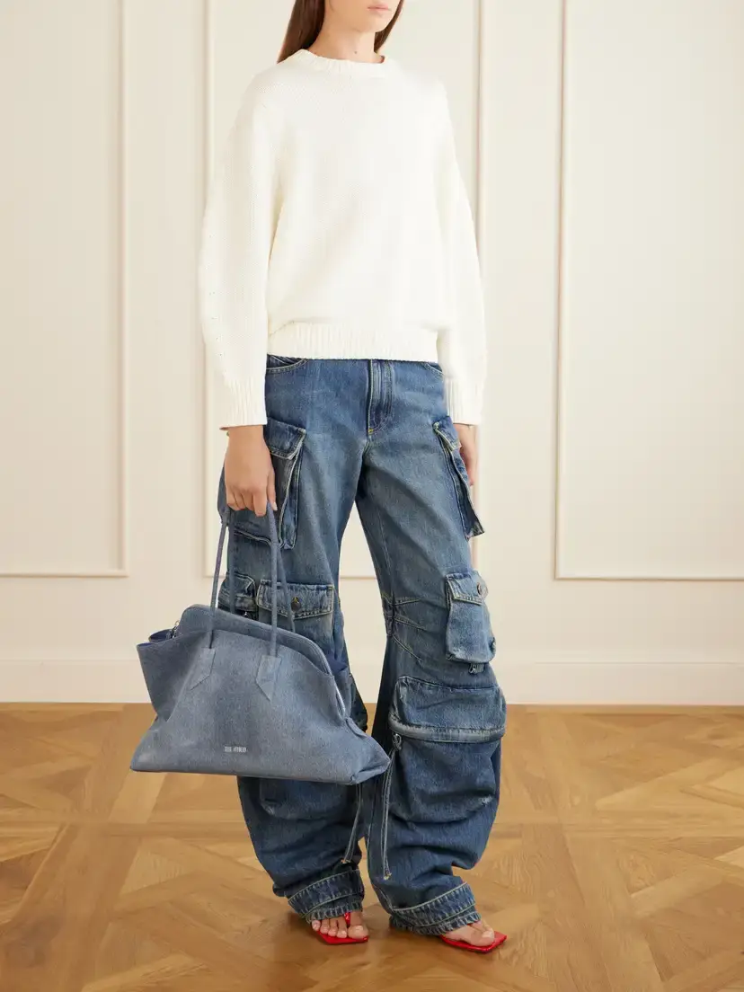 The Attico La Passegiata Medium Asymmetric Denim Shoulder Bag | Thumbnail 3
