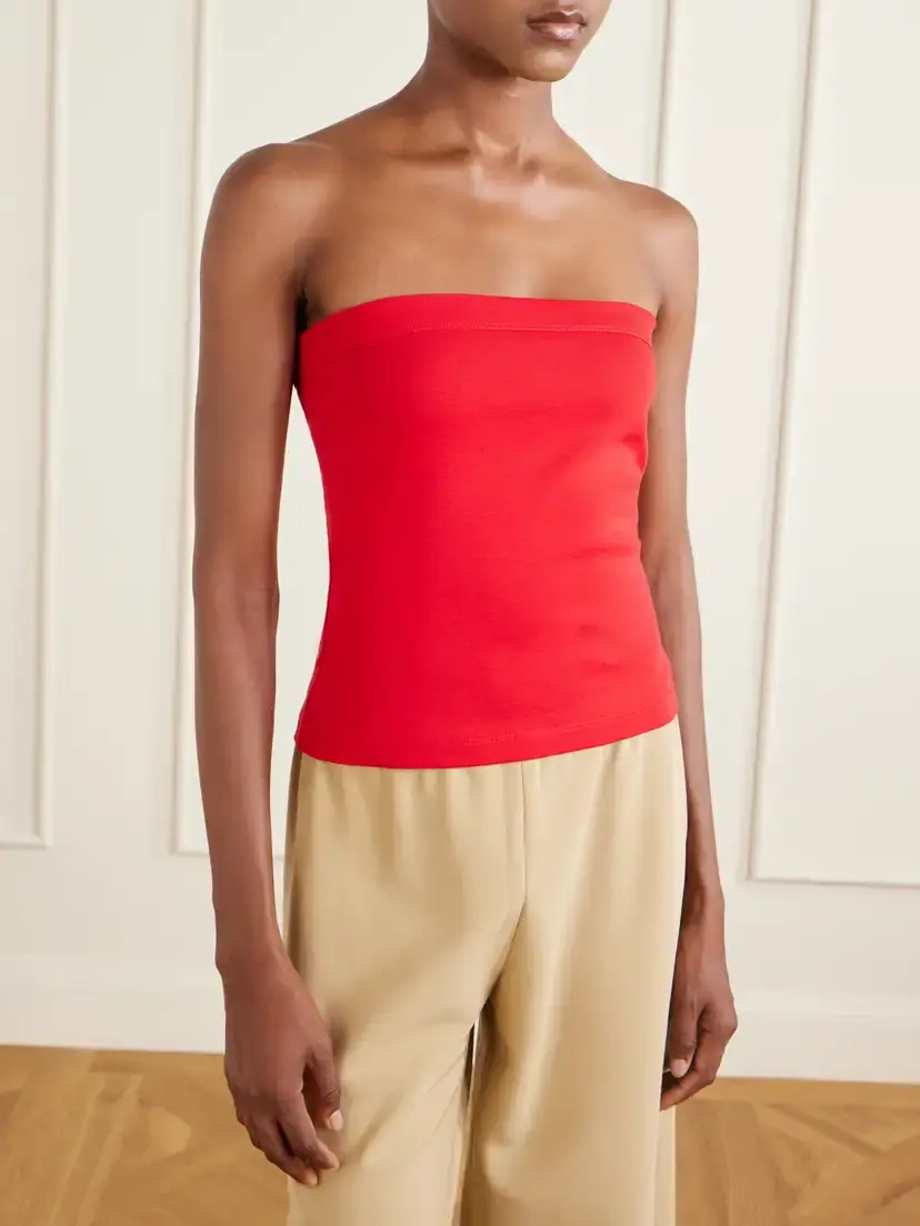 FLORE FLORE Bes Strapless Organic Cotton-jersey Top | Thumbnail 2