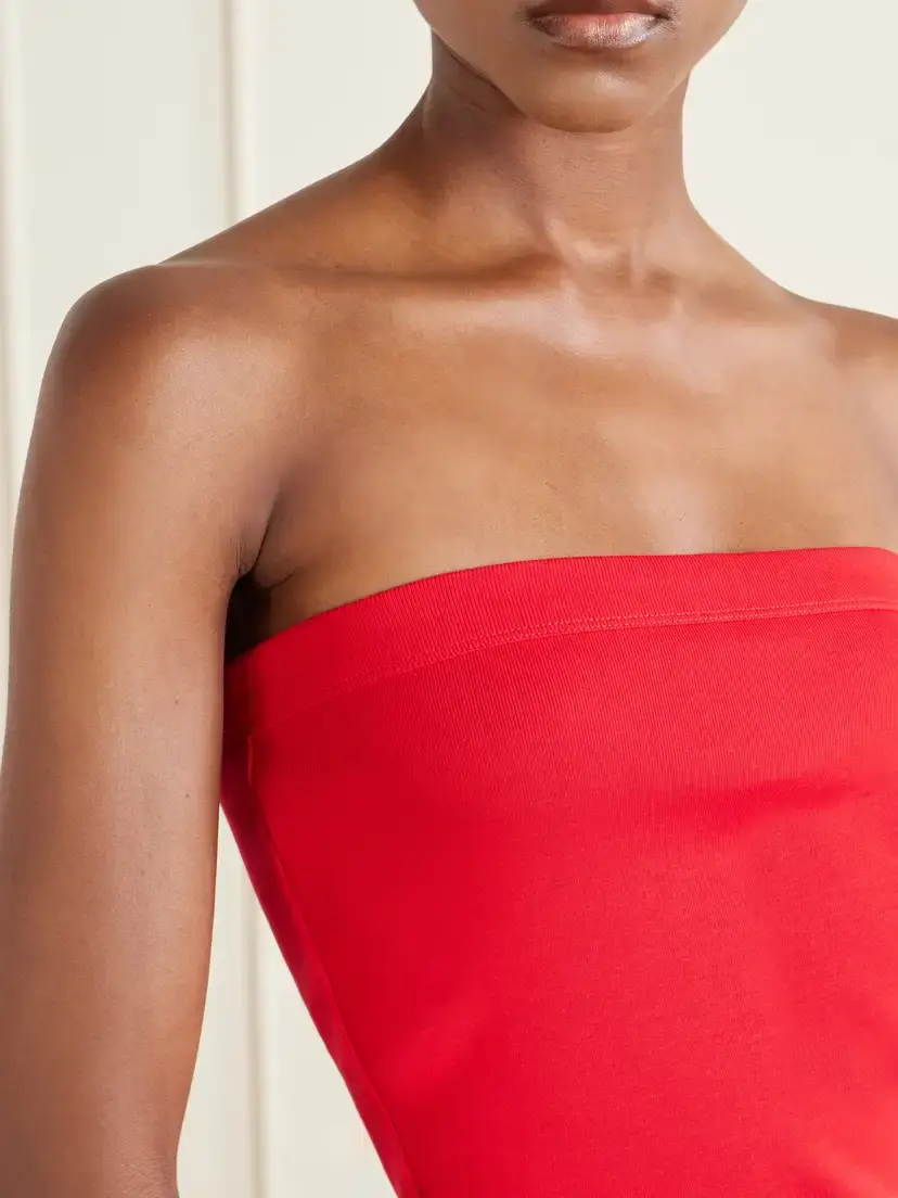 FLORE FLORE Bes Strapless Organic Cotton-jersey Top | Thumbnail 5