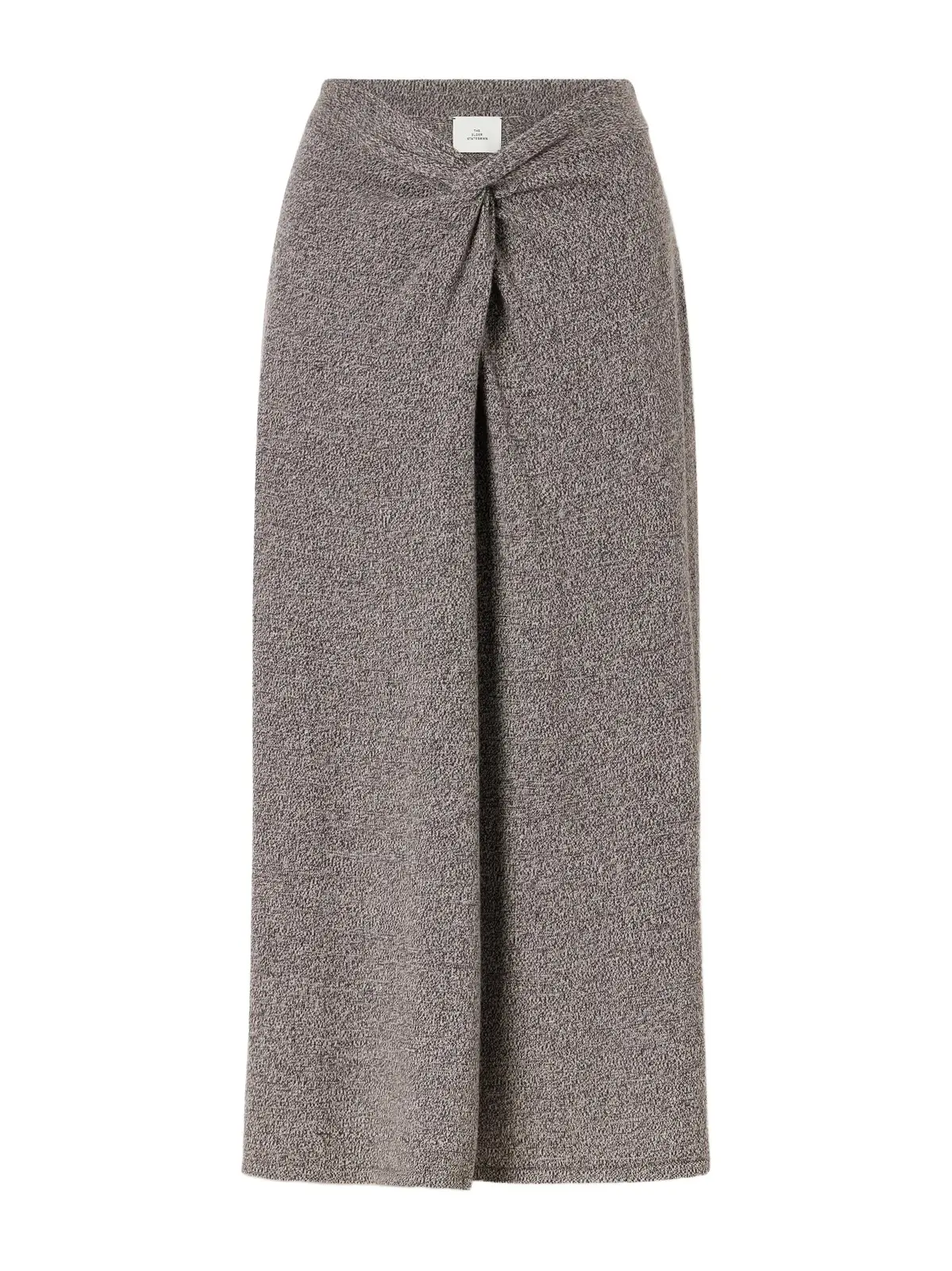 The Elder Statesman Knotted Marl Knitted Cashmere Midi Skirt