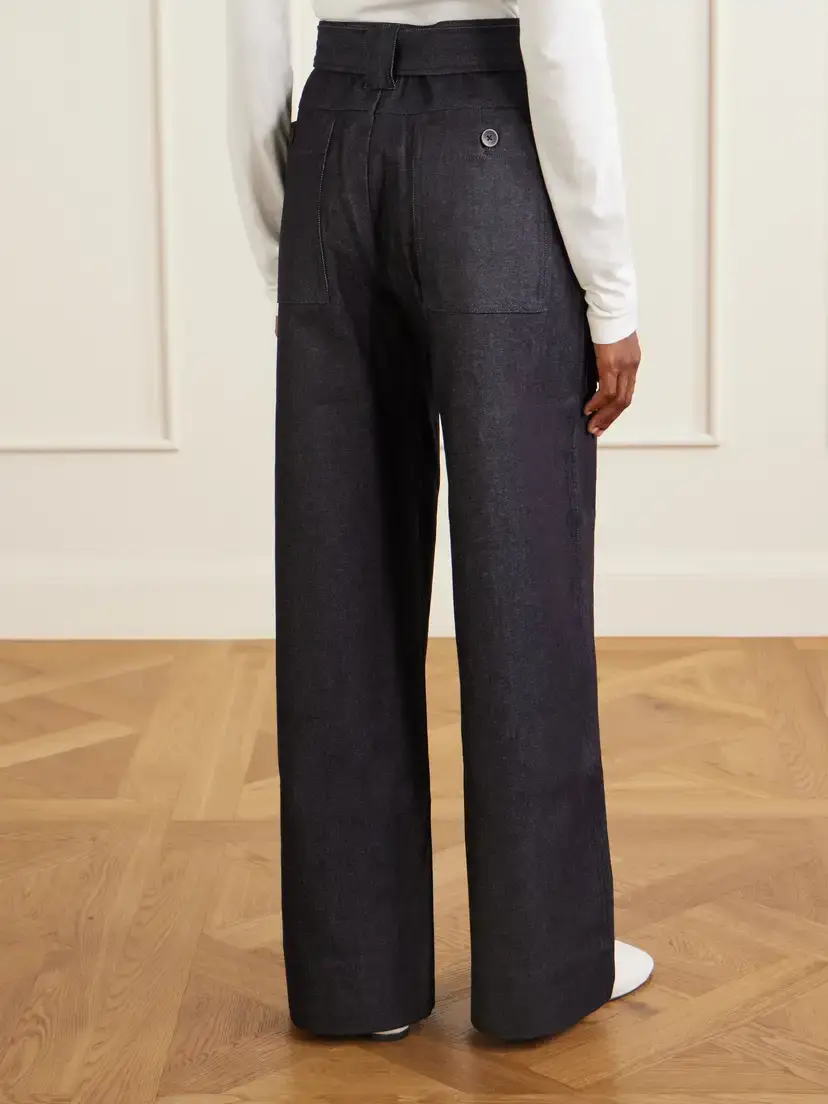 Proenza Schouler White Label Lina Belted Stretch-cotton Twill Wide-leg Pants | Thumbnail 4 Proenza Schouler White Label Lina Belted Stretch-cotton Twill Wide-leg Pants | Thumbnail 4