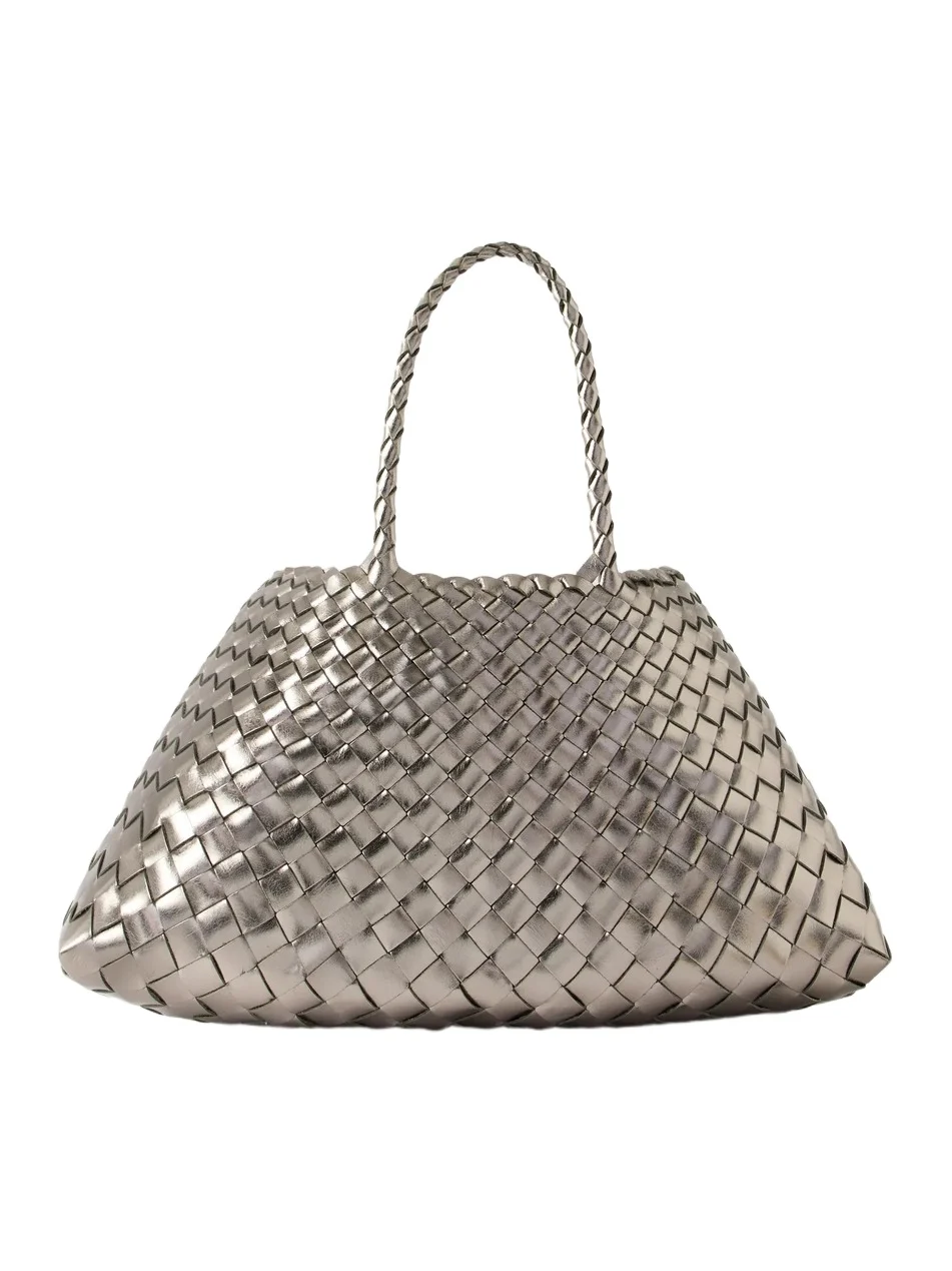 Sante Croce Small Woven Leather Tote