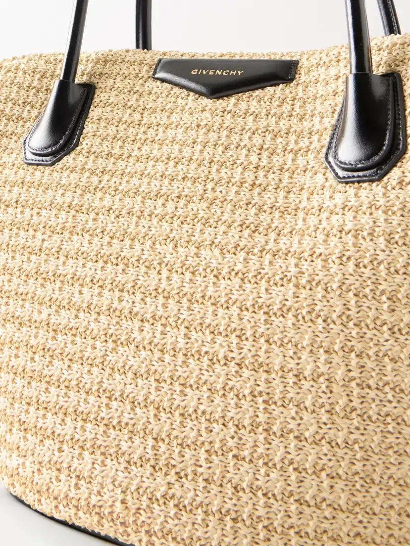 Givenchy Antigona Small Leather-trimmed Raffia Tote | Thumbnail 5