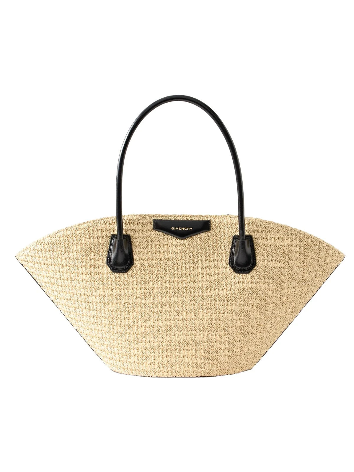 Antigona Small Leather-trimmed Raffia Tote Antigona Small Leather-trimmed Raffia Tote