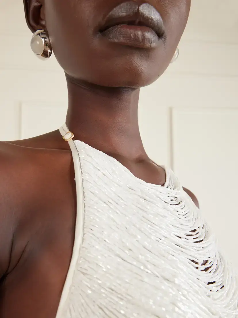 Cult Gaia Tanner Bead-embellished Silk-blend Satin Tank | Thumbnail 5