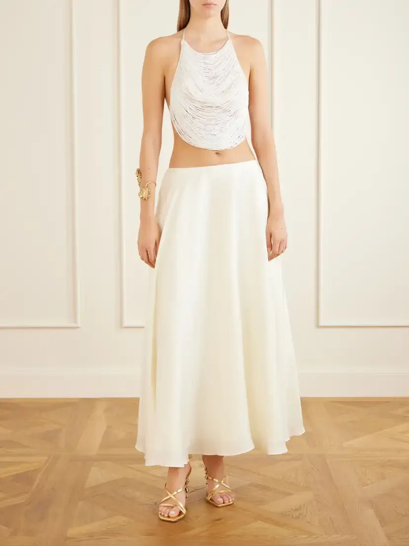 Cult Gaia Tanner Bead-embellished Silk-blend Satin Tank | Thumbnail 6