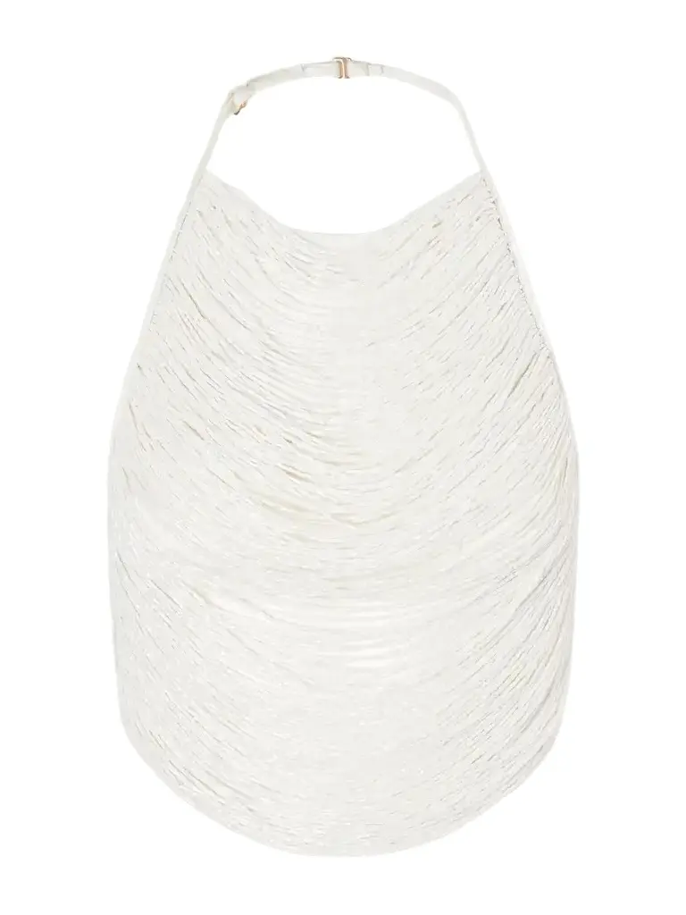Cult Gaia Tanner Bead-embellished Silk-blend Satin Tank