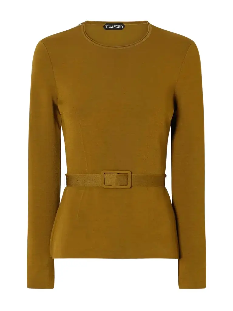Tom Ford Belted Crepe Blouse | Image 1 Tom Ford Belted Crepe Blouse | Image 1