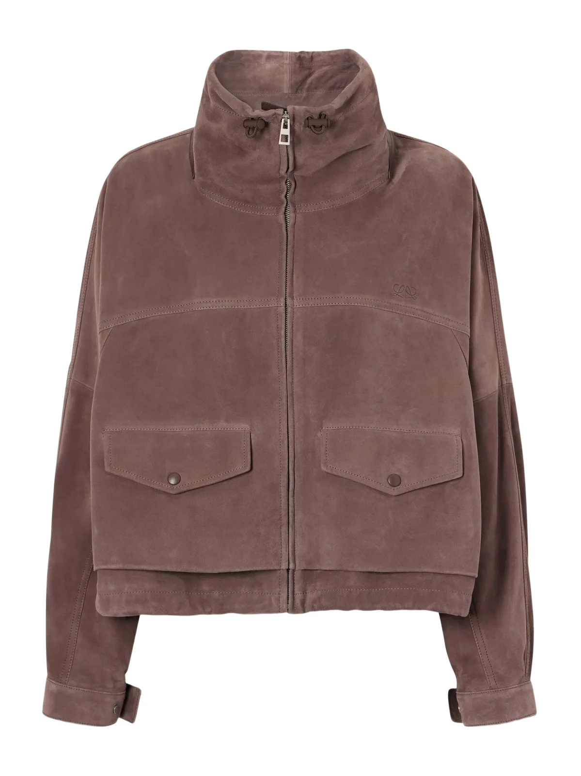 Loewe Logo-embroidered Paneled Suede Jacket
