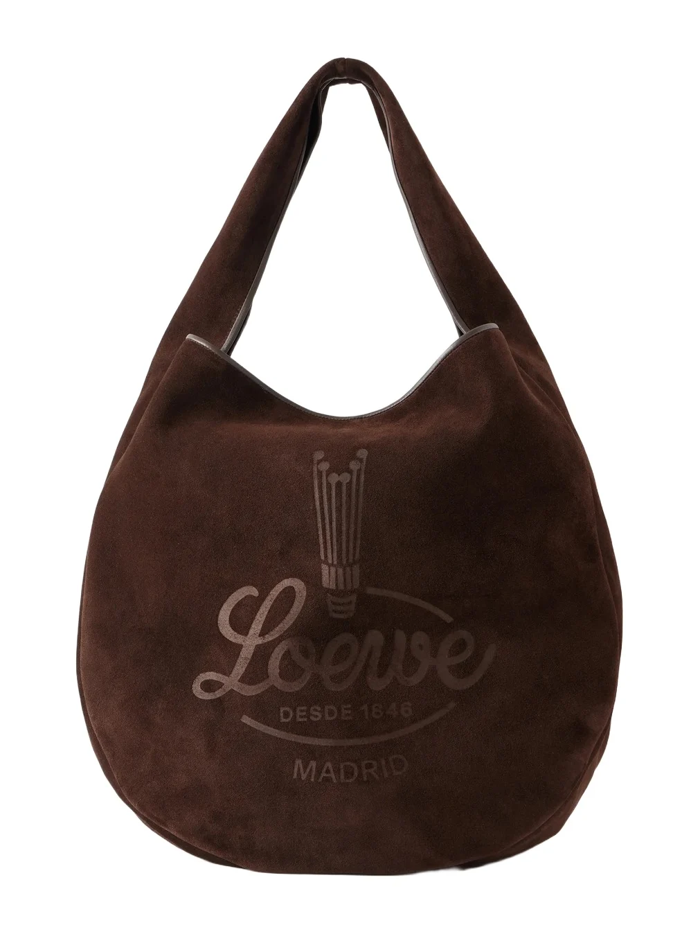 Logo-debossed Leather-trimmed Suede Tote Logo-debossed Leather-trimmed Suede Tote