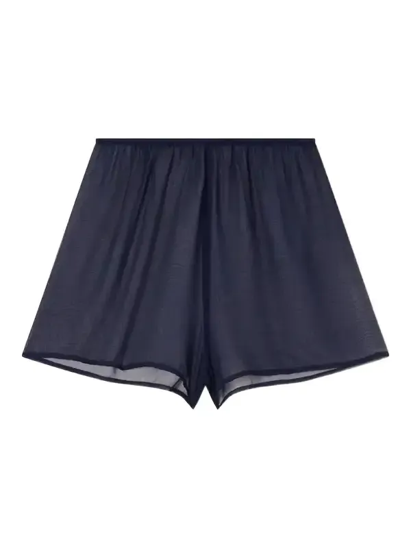 SARA CRISTINA Playa Pearl-embellished Silk-chiffon Shorts