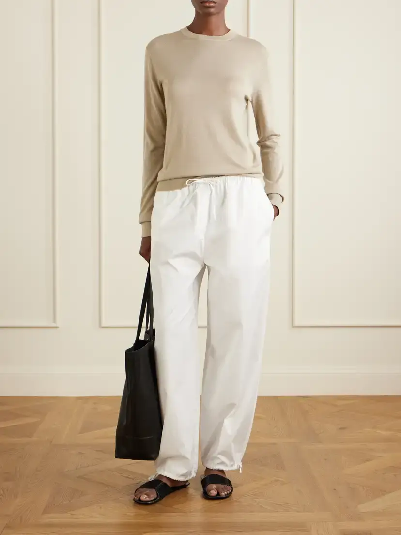 TOTEME Wool And Silk-blend Sweater - Neutrals | Thumbnail 2 TOTEME Wool And Silk-blend Sweater - Neutrals | Thumbnail 2