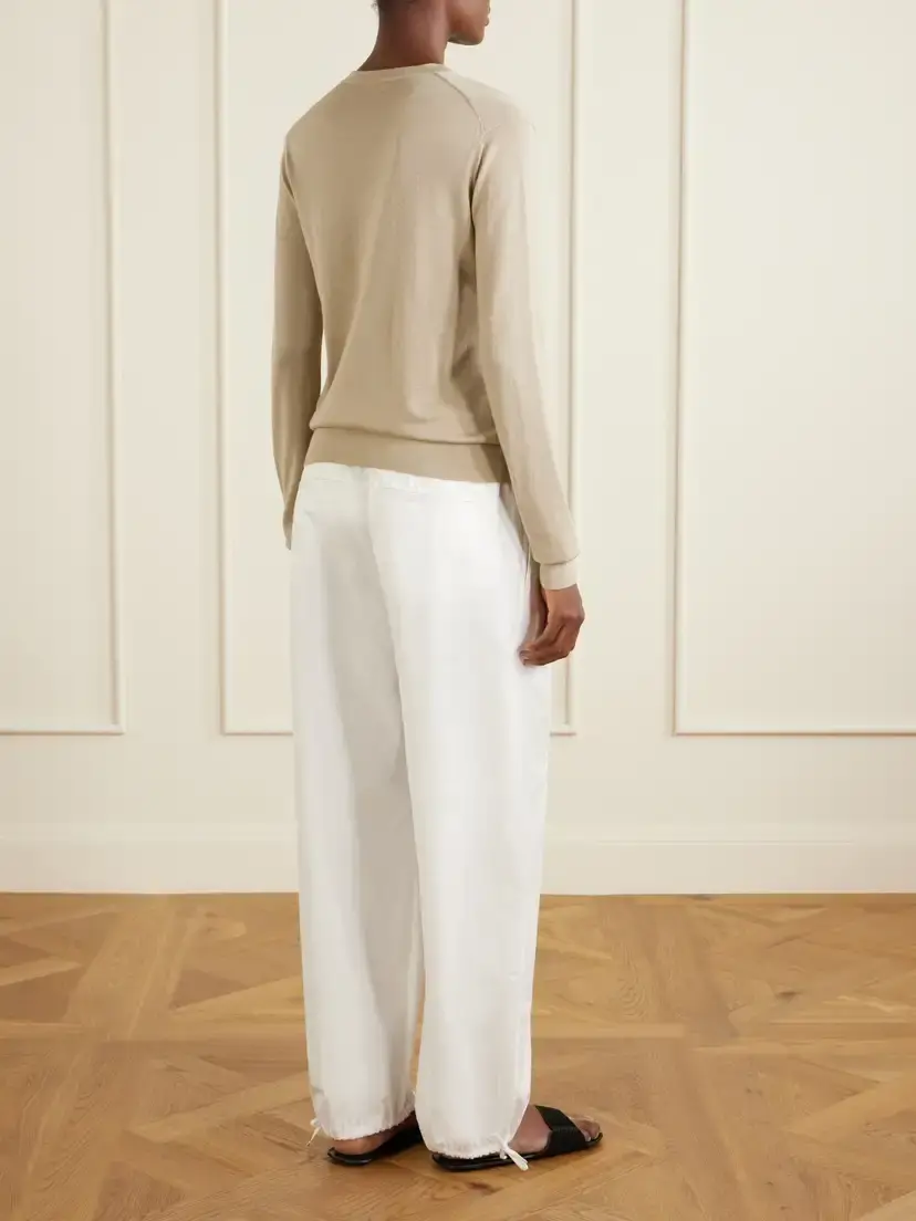 TOTEME Wool And Silk-blend Sweater - Neutrals | Thumbnail 4 TOTEME Wool And Silk-blend Sweater - Neutrals | Thumbnail 4