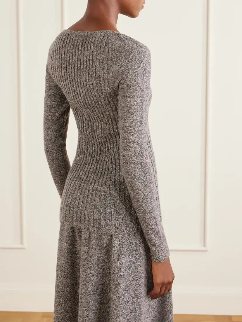 The Elder Statesman Marl Knitted Cashmere T-shirt | Thumbnail 4