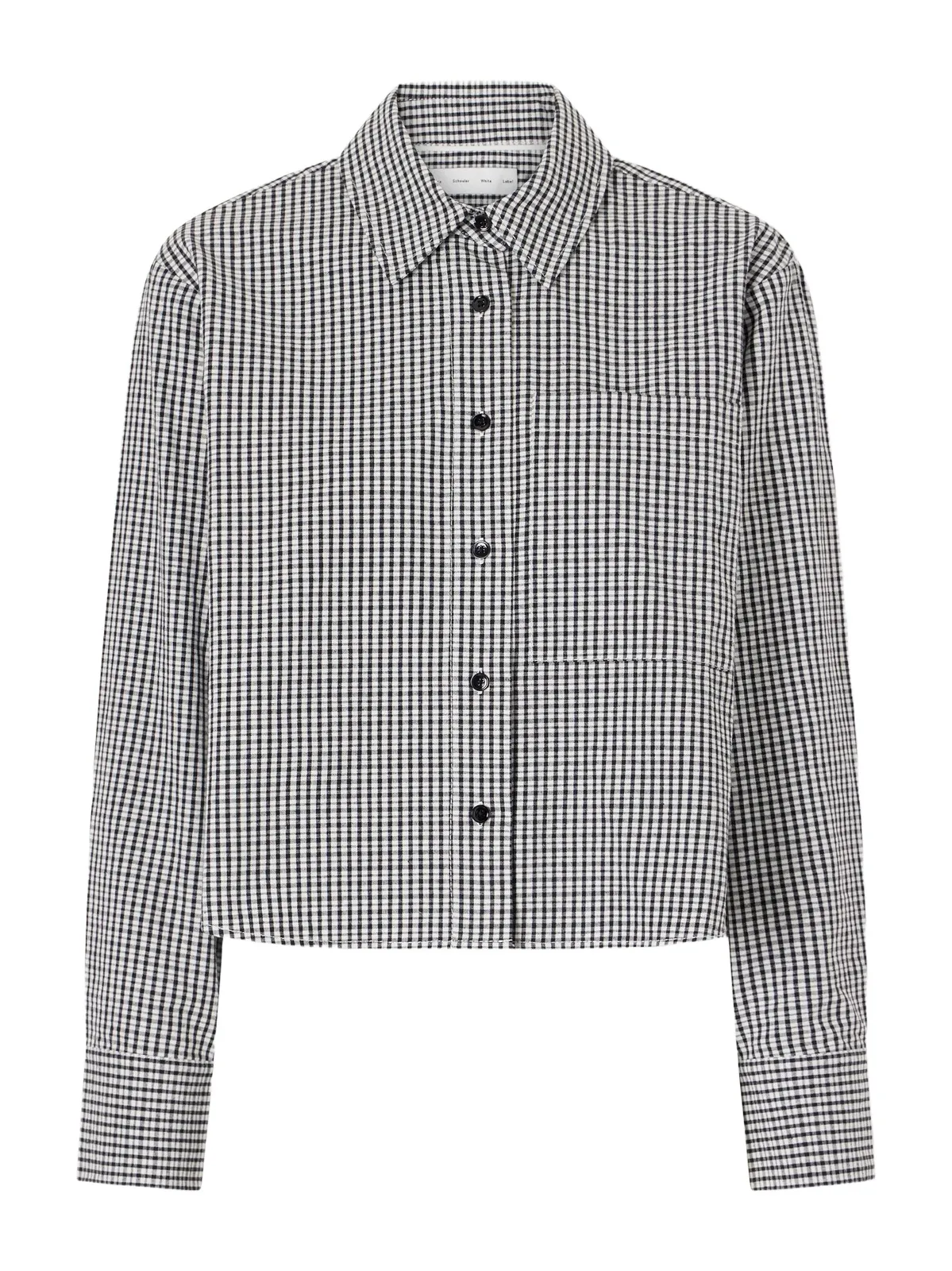 Olive Cropped Checked Cotton And Linen-blend Poplin Shirt Olive Cropped Checked Cotton And Linen-blend Poplin Shirt
