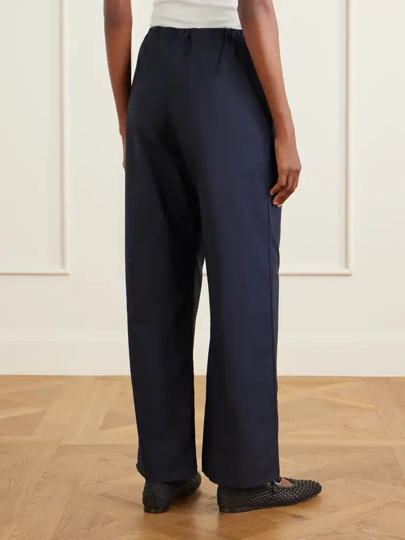 FLORE FLORE Josephine Drawstring Organic Cotton-poplin Straight-leg Pants | Thumbnail 4