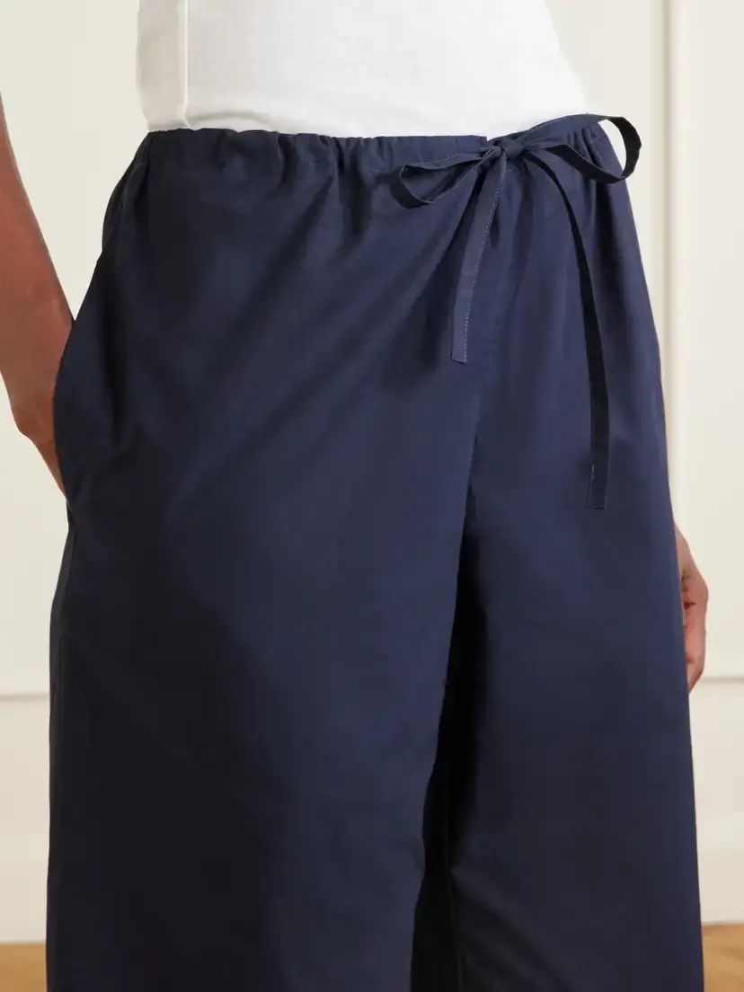 FLORE FLORE Josephine Drawstring Organic Cotton-poplin Straight-leg Pants | Thumbnail 5