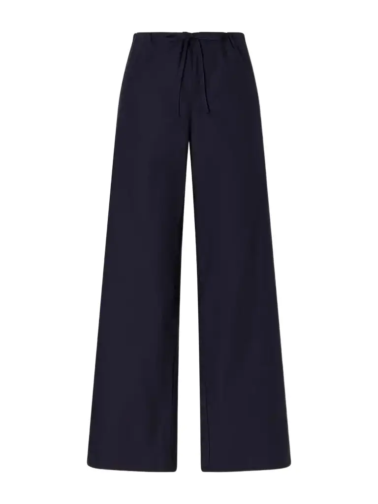 FLORE FLORE Josephine Drawstring Organic Cotton-poplin Straight-leg Pants | Image 1 FLORE FLORE Josephine Drawstring Organic Cotton-poplin Straight-leg Pants | Image 1