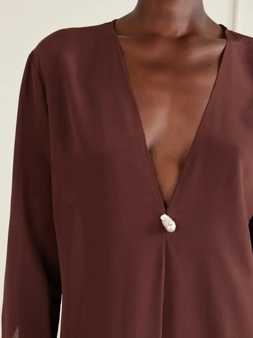 SARA CRISTINA Pearl-embellished Silk-chiffon Kaftan | Thumbnail 4 SARA CRISTINA Pearl-embellished Silk-chiffon Kaftan | Thumbnail 4