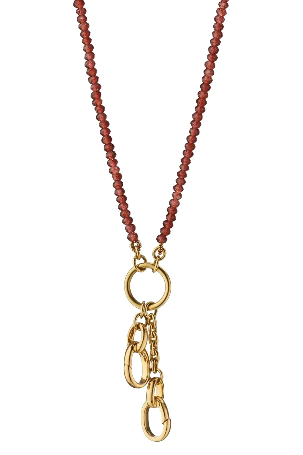 "Design Your Own” Garnet Charm Chain Necklace "Design Your Own” Garnet Charm Chain Necklace