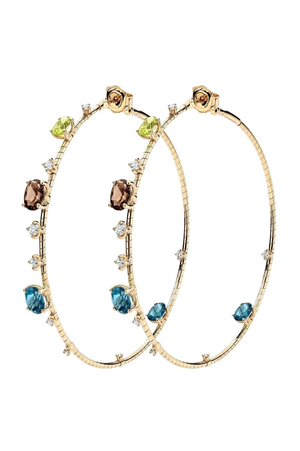 6cm Peridot Topaz Hoop Earrings 6cm Peridot Topaz Hoop Earrings