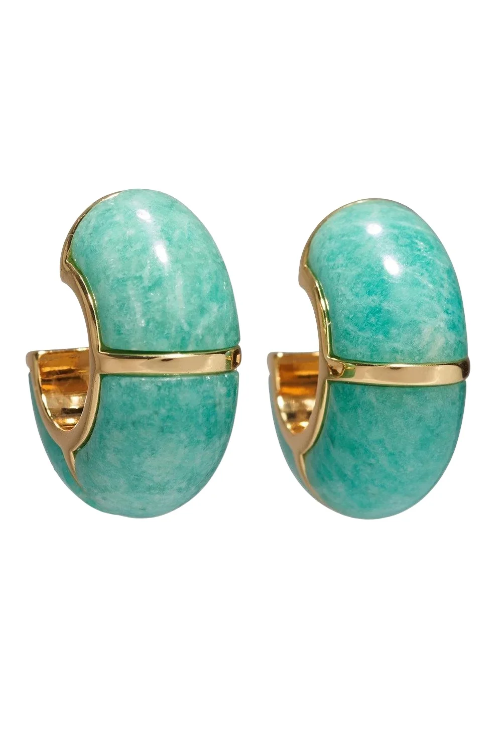 Amazonite Zellige Hoop Earrings