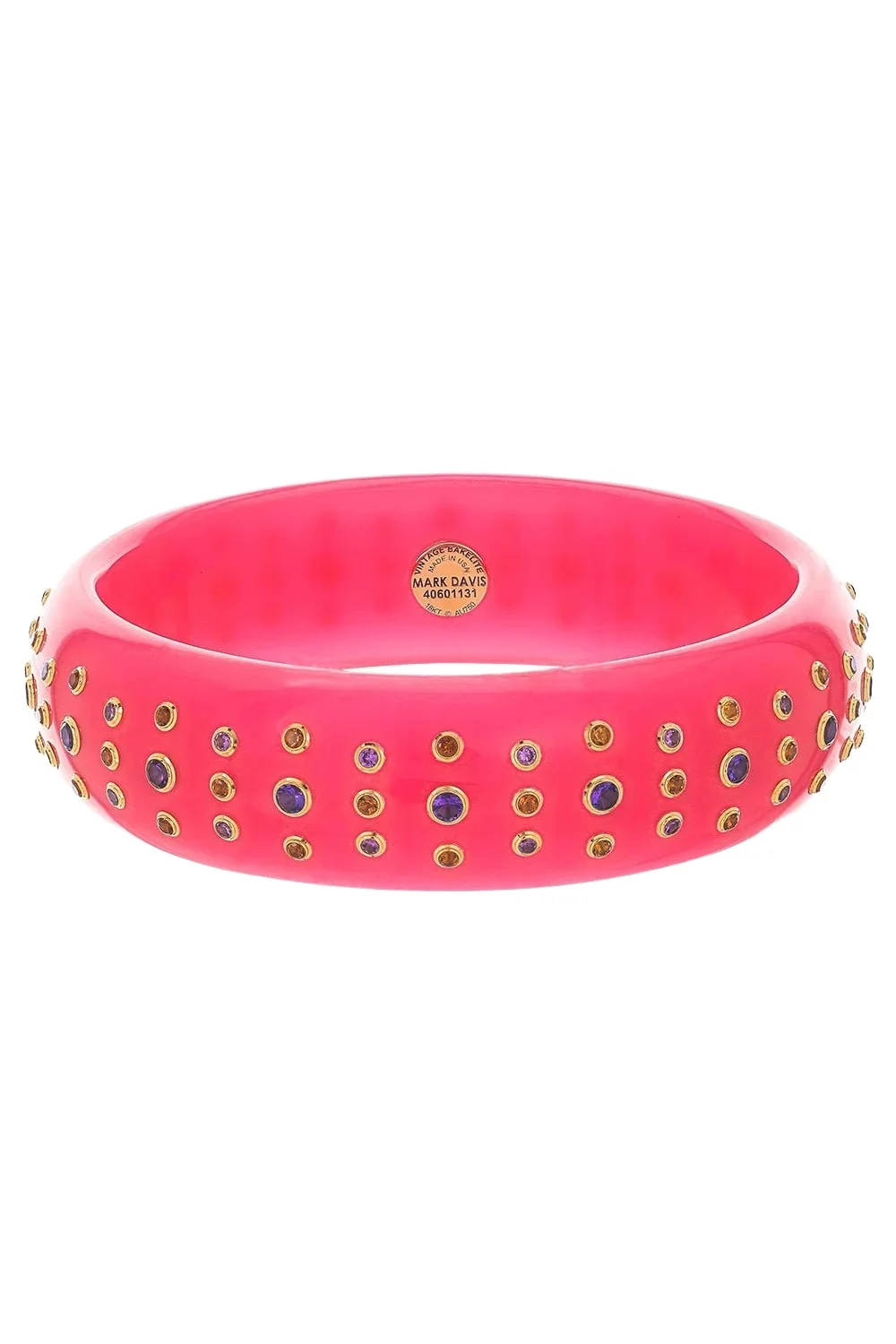MARK DAVIS Amethyst Citrine Pink Bakelite Bangle