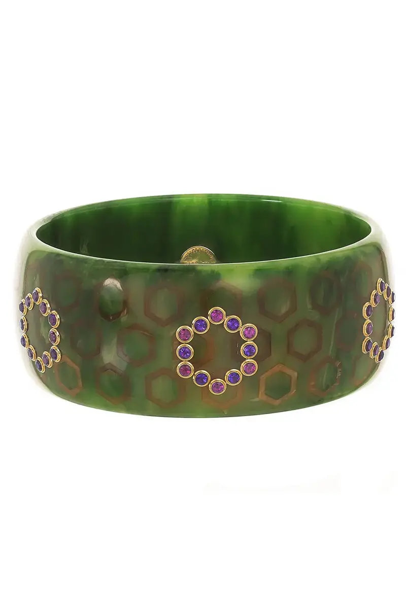 MARK DAVIS Amethyst Green Bakelite Bangle Bracelet | Image 1 MARK DAVIS Amethyst Green Bakelite Bangle Bracelet | Image 1