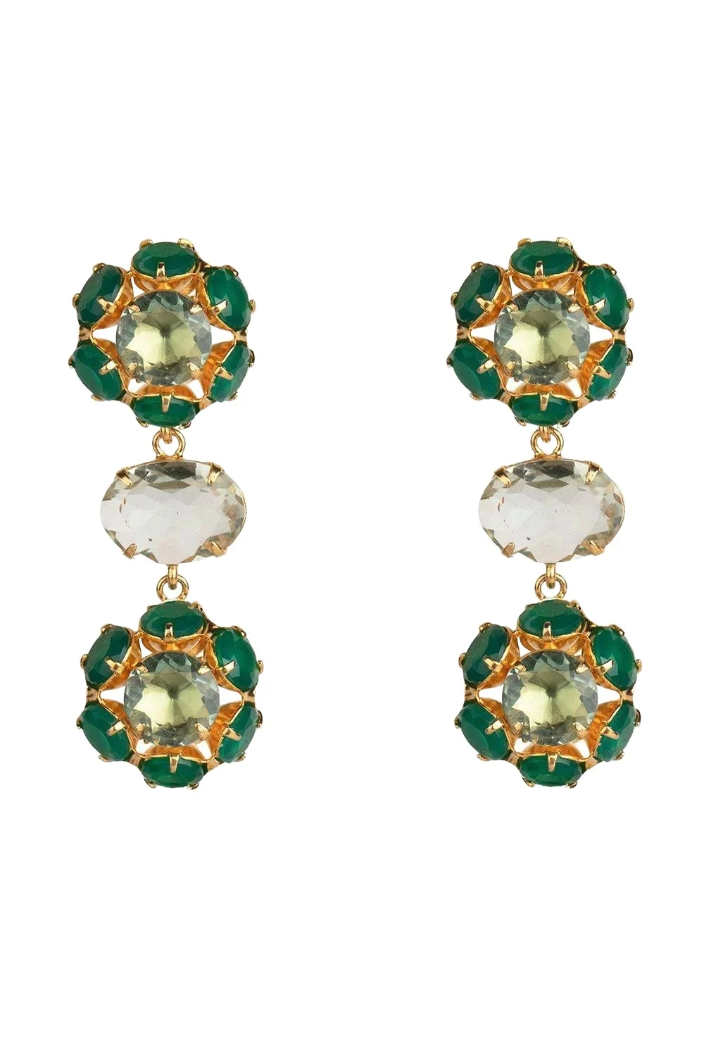 BOUNKIT JEWELRY Amethyst Onyx Green Odessa Earrings