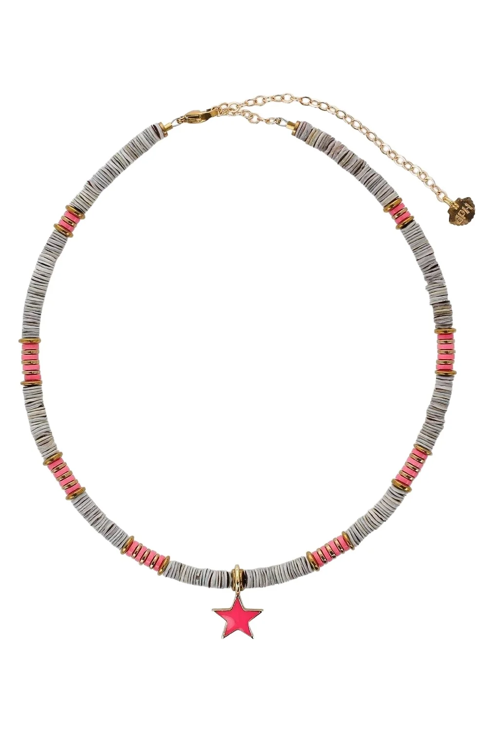 HIJAS DE PUKA Ania Pink Enamel Star Necklace