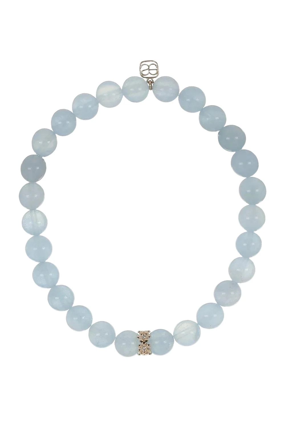 Sydney Evan Aquamarine Daisy Rondelle Beaded Bracelet