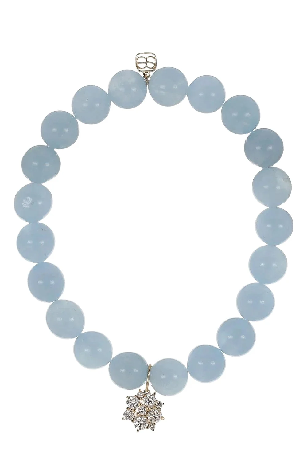 Sydney Evan Aquamarine Diamond Disc Beaded Bracelet