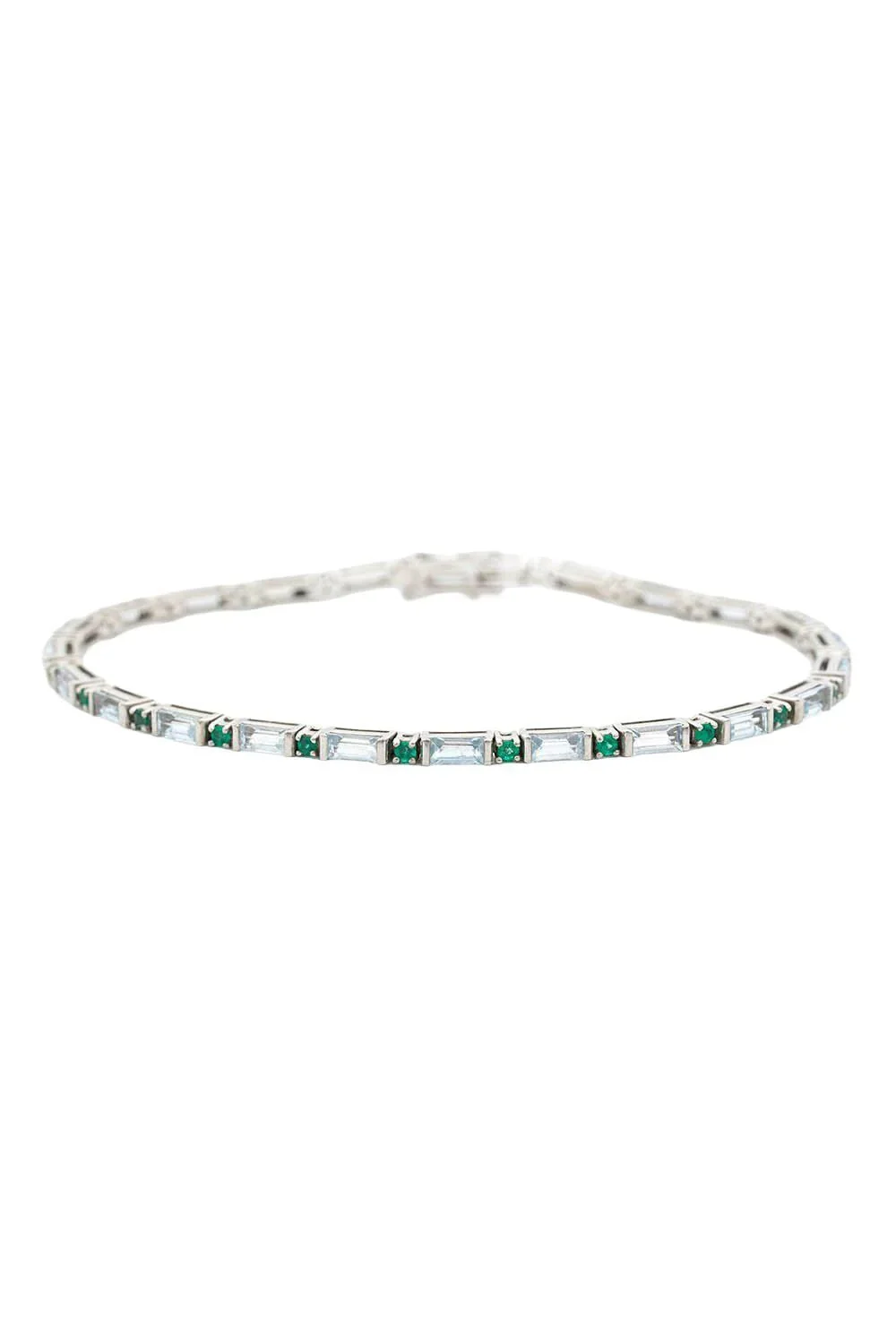 YI COLLECTION Aquamarine Emerald Spring Bracelet