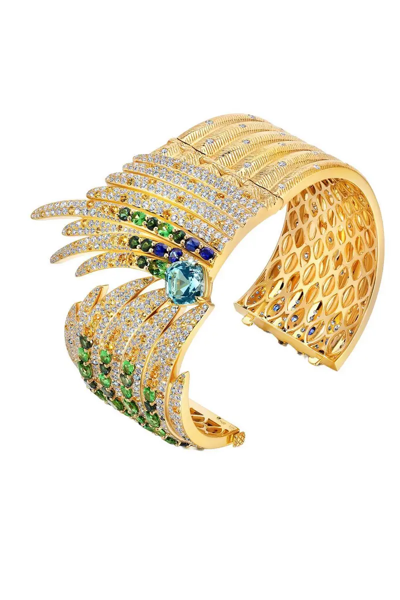 GRAZIELA Aquamarine Pássaro Cuff Bracelet | Image 1 GRAZIELA Aquamarine Pássaro Cuff Bracelet | Image 1