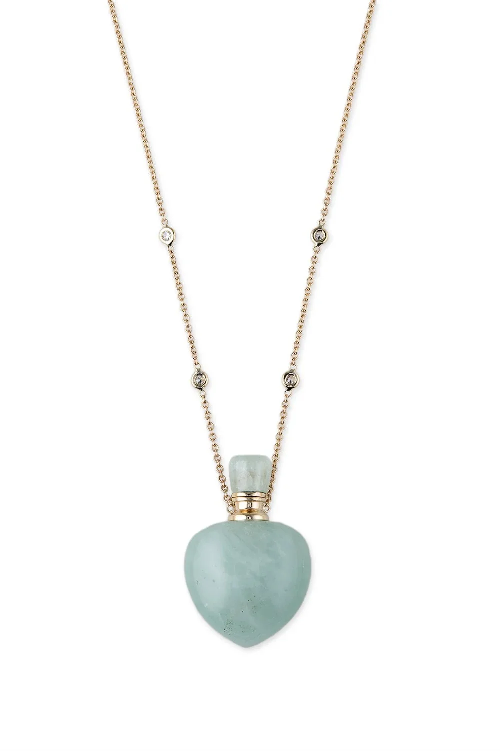 Aquamarine Potion Bottle Necklace - Yellow Gold Aquamarine Potion Bottle Necklace - Yellow Gold