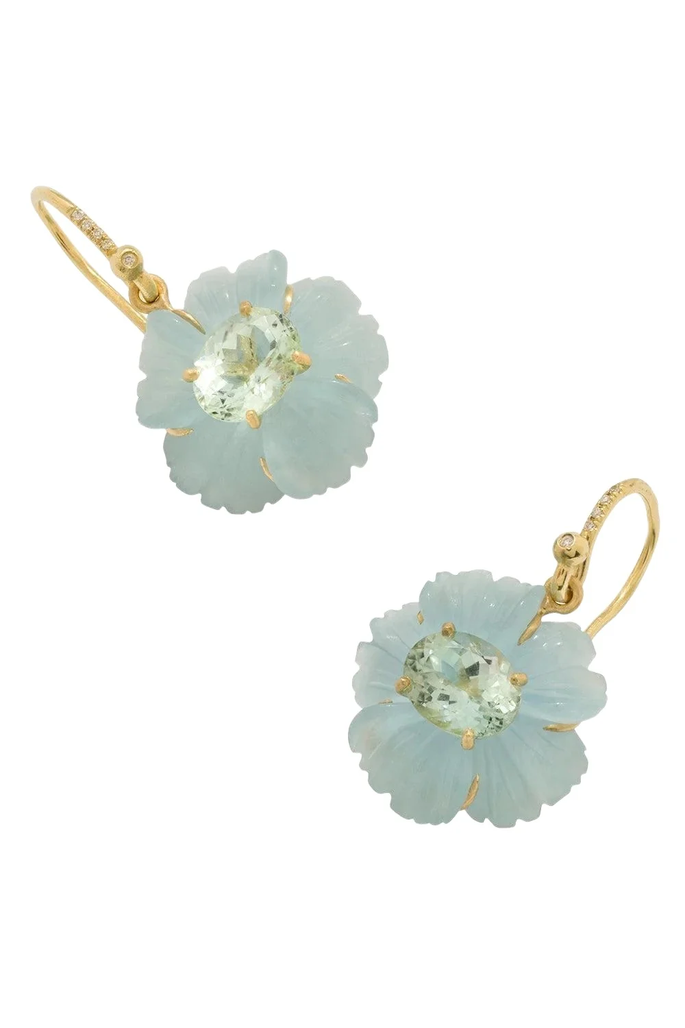 IRENE NEUWIRTH JEWELRY Aquamarine Tourmaline Flower Earrings