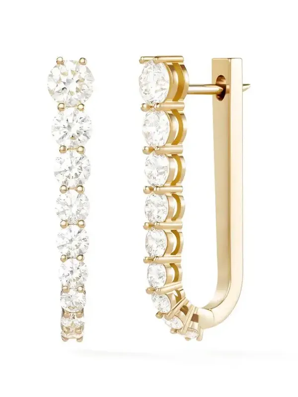 Aria U Hoop Full Diamond Earrings Aria U Hoop Full Diamond Earrings