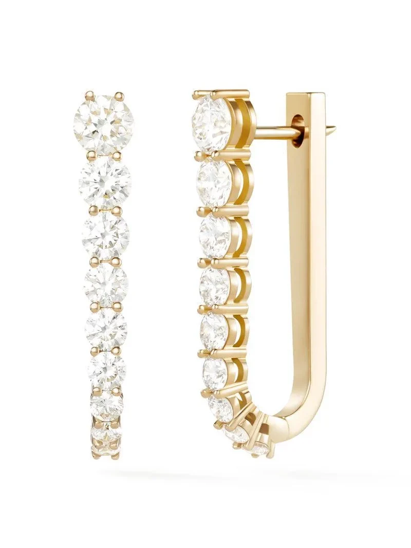 Aria U Hoop Full Diamond Earrings