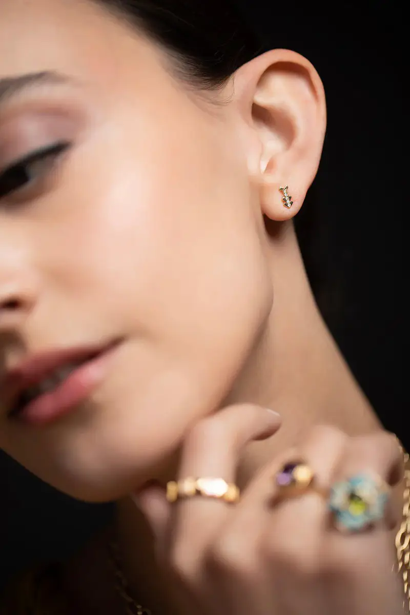 Harwell Godfrey Arrow Diamond Stud Earrings | Thumbnail 2