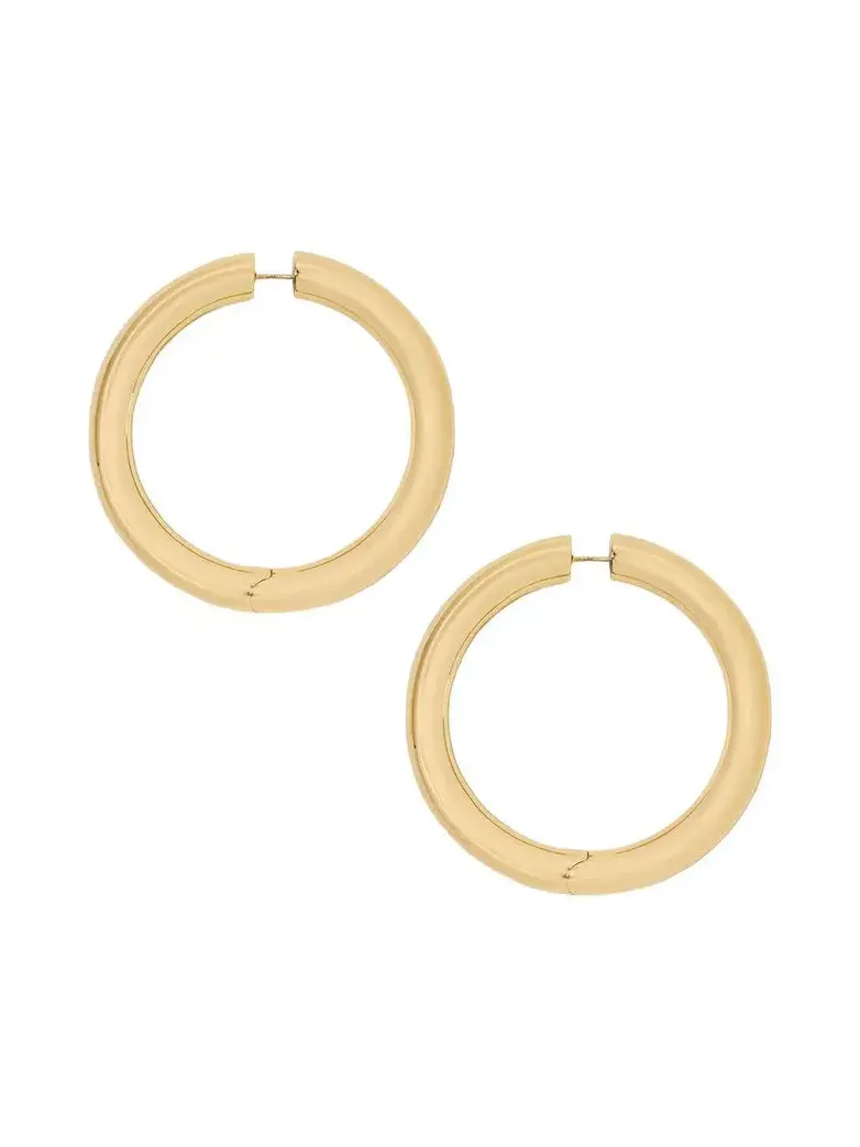 Baby Samira Hinged Hoop Earrings - Yellow Gold - 1.5in