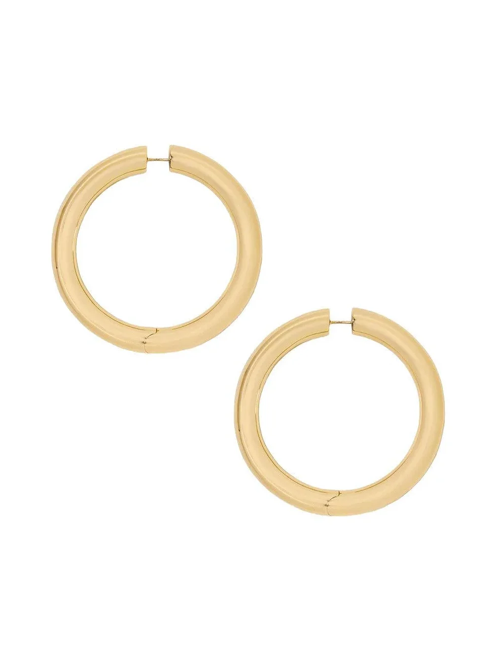 Baby Samira Hinged Hoop Earrings - Yellow Gold - 1.5in Baby Samira Hinged Hoop Earrings - Yellow Gold - 1.5in