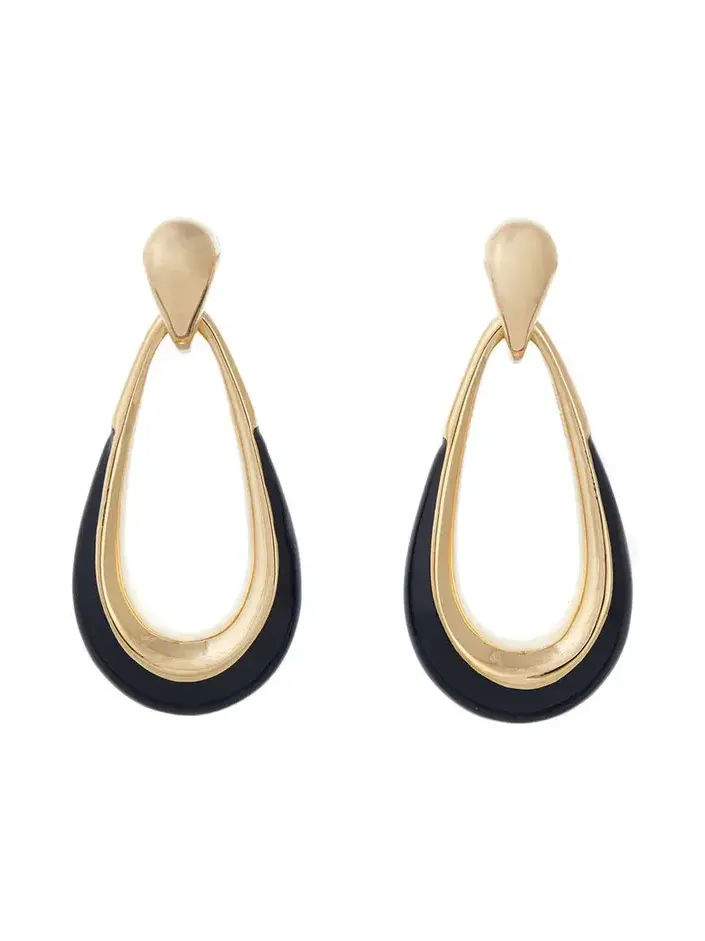 Black Door Knocker Earrings