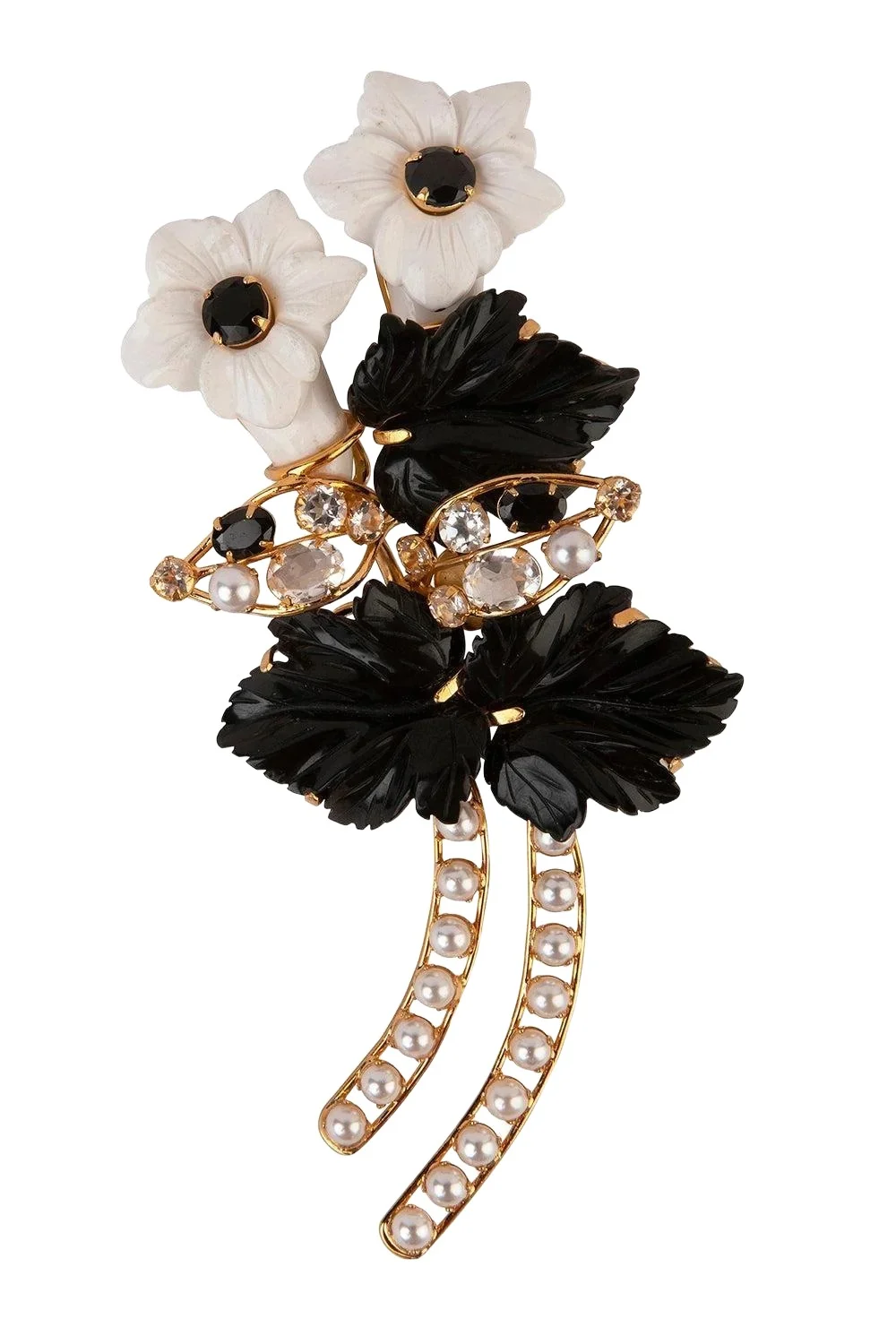 BOUNKIT JEWELRY Black Onyx Pearl Gaia Pin Pendant