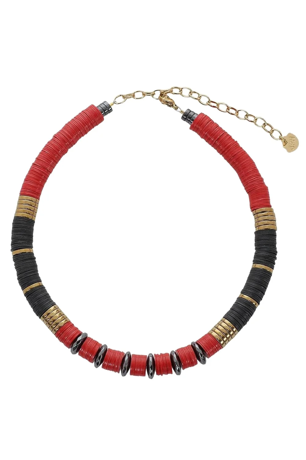 Black Red Rondelle Necklace Black Red Rondelle Necklace
