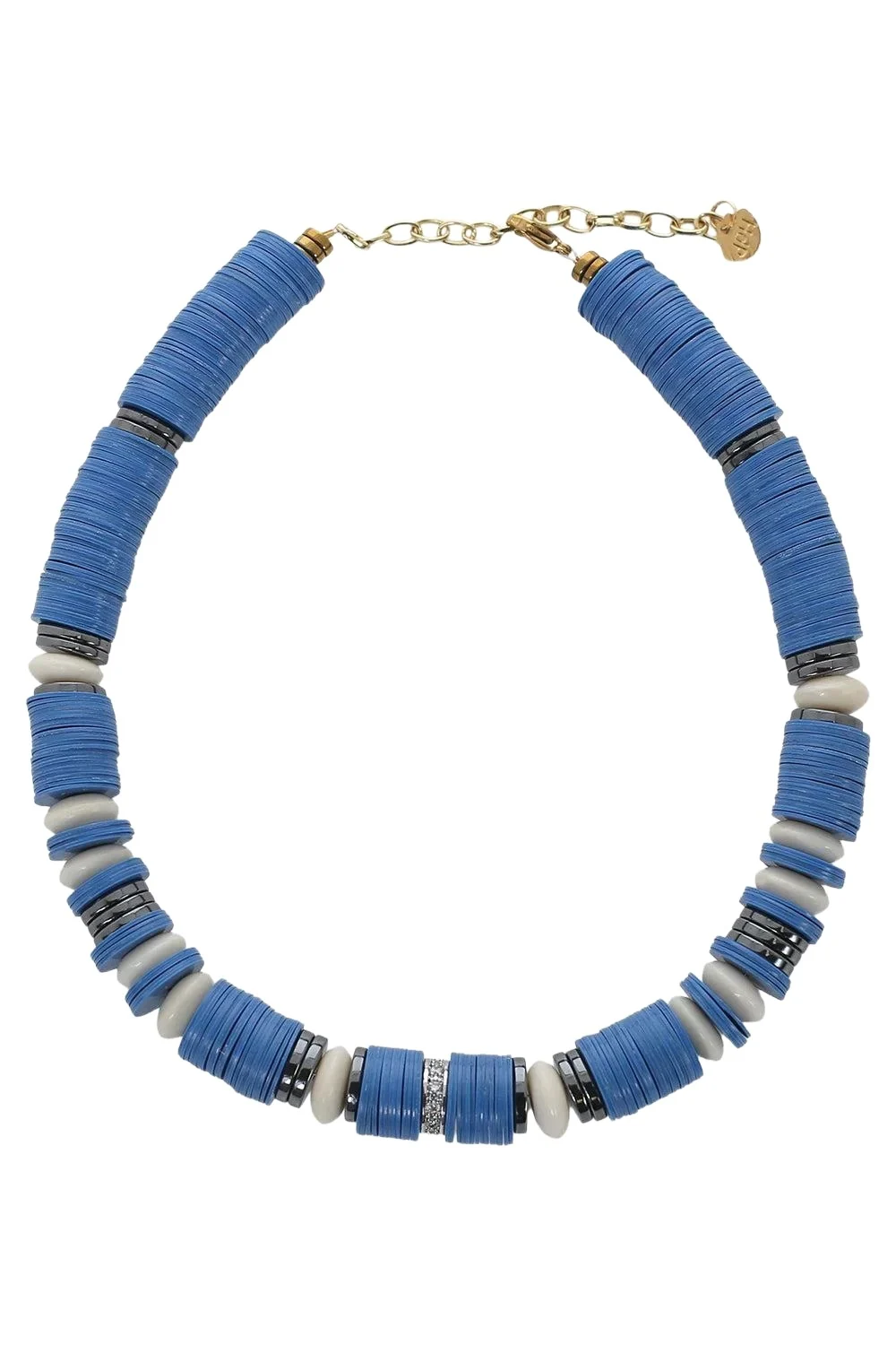 Blue Black Rondelle Necklace Blue Black Rondelle Necklace