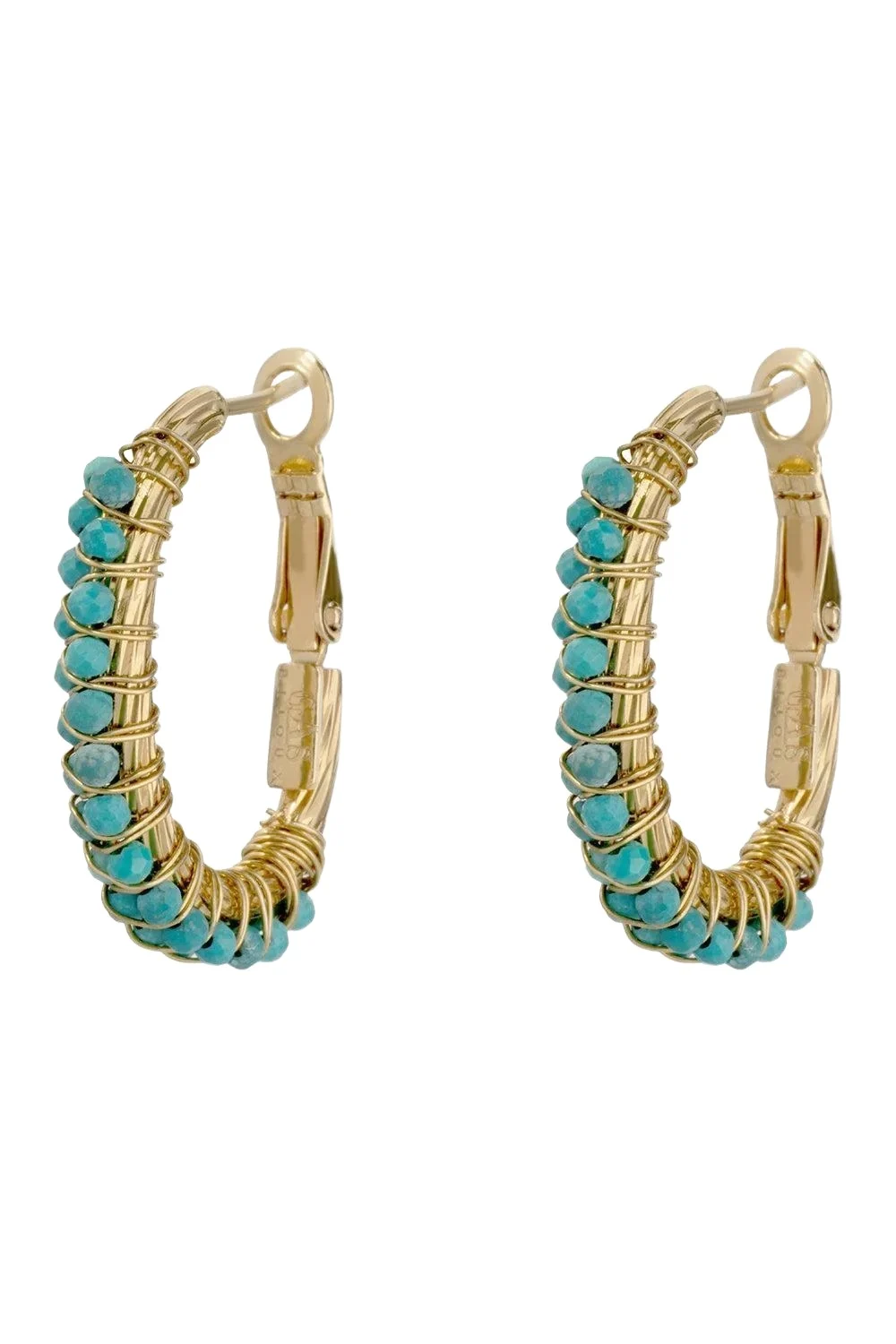 Blue Creole Lyre Hoop Earrings Blue Creole Lyre Hoop Earrings