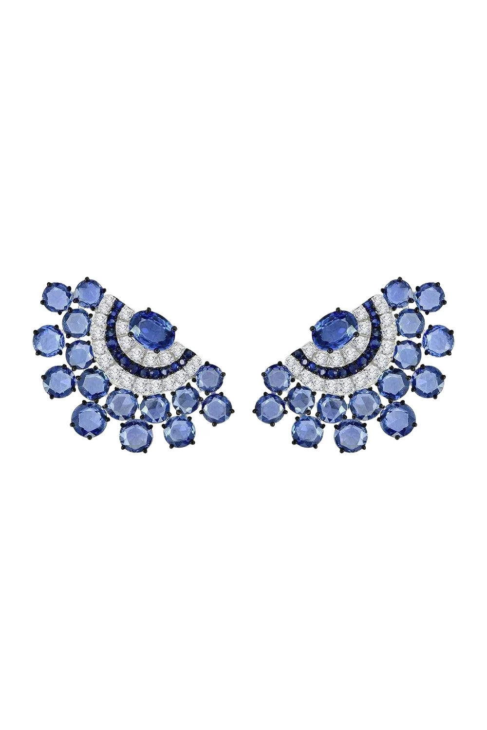 Blue Sapphire Fan Earrings Blue Sapphire Fan Earrings