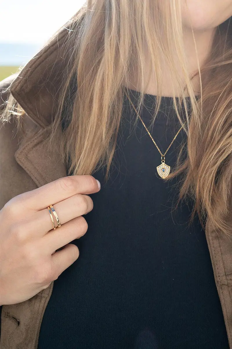 MONICA RICH KOSANN Blue Sapphire Mini Fearless Charm | Thumbnail 2 MONICA RICH KOSANN Blue Sapphire Mini Fearless Charm | Thumbnail 2